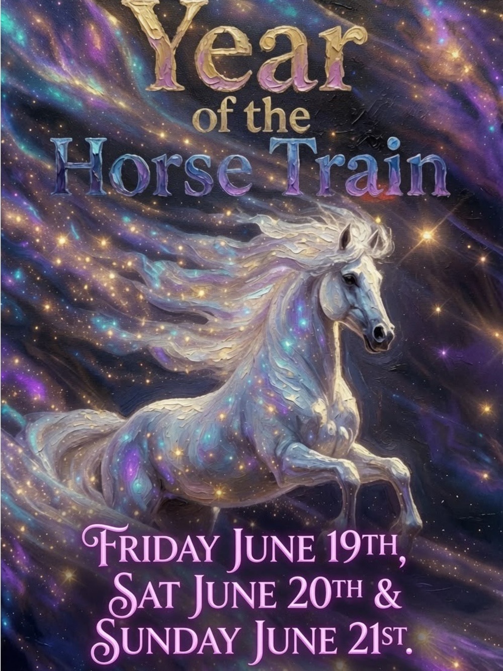 ✨Year of the Horse✨🦄 Train passing through June 19 to 21! Join 3-6pm June 21💜